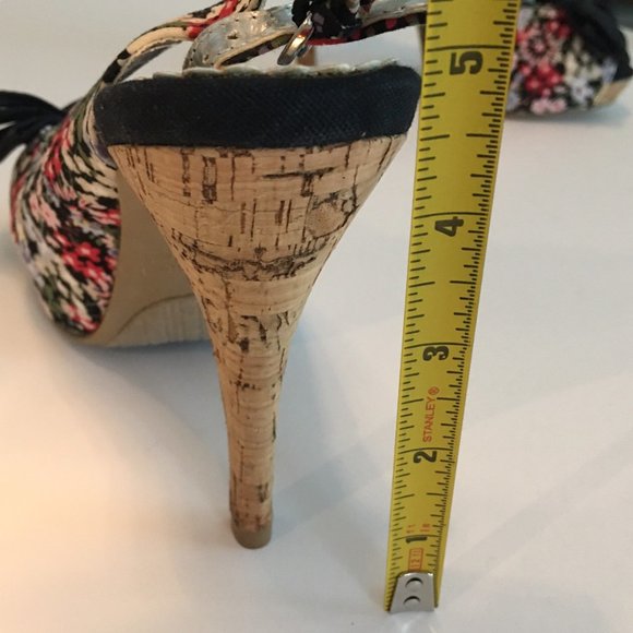 Rampage Multi-colored with Black Bows Heels - Picture 2 of 6